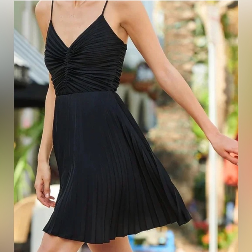 Express Sleeveless Pleated Mini Dress